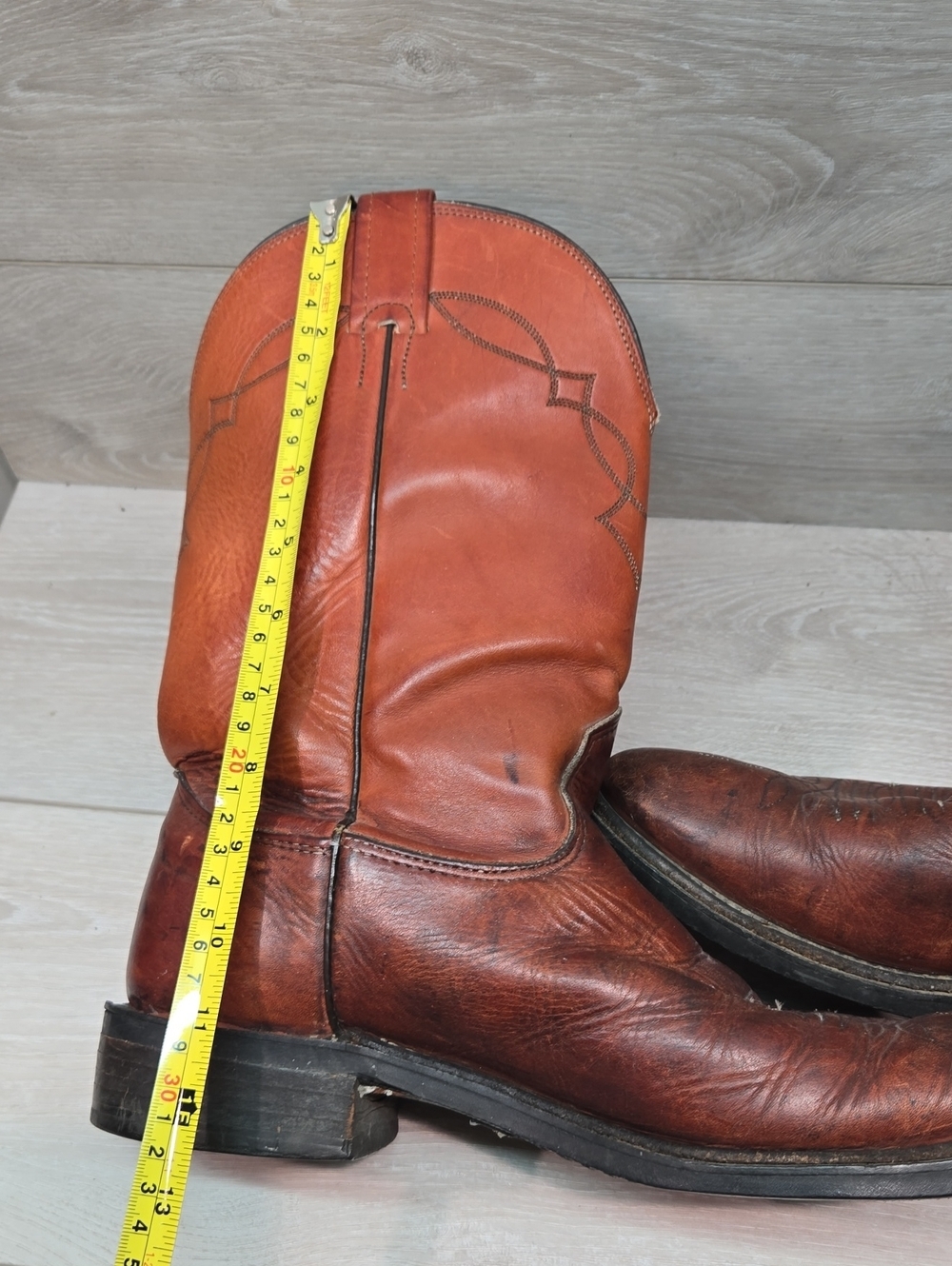 Nocona Classic Men's Brown Leather Cowboy Boots Shoes Sz 11 - Picture 10 of 13